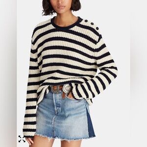 Polo Ralph Lauren Striped Roll-Neck Cotton Sweater